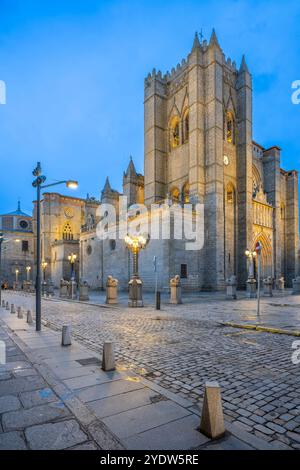 Cathedral of Christ the Savior, Avila, UNESCO World Heritage Site, Castilla y Leon, Spain, Europe Stock Photo