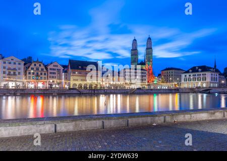 Limmat River, Zurich, Switzerland, Europe Stock Photo