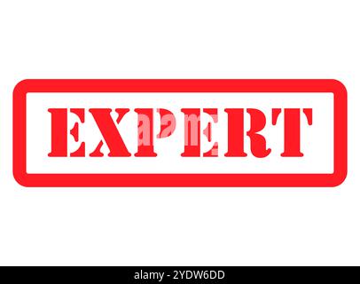 Expert stamp symbol, label sticker sign button, text banner vector illustration . Stock Vector