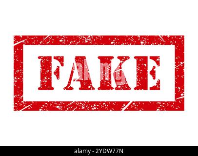 Fake stamp symbol, label sticker sign button, text banner vector illustration . Stock Vector