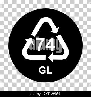 Glass symbol, ecology recycling sign isolated on white background. Package waste icon . Stock Vector