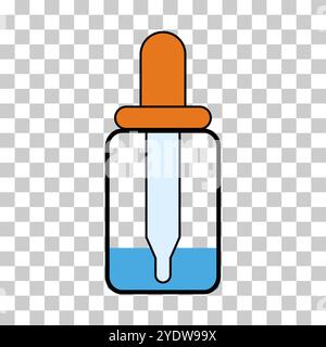 Dropper liquid icon, medicine health tool web symbol, test fluid design vector illustration . Stock Vector