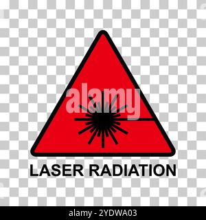 Laser radiation danger label icon, safety protection information symbol vector illustration . Stock Vector
