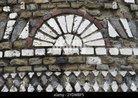 Mosaic on the almost 2000-year-old Roman tower in Cologne Stock Photo