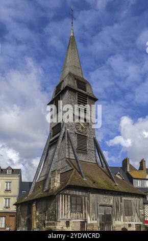 Bell tower of the Church of Saint Catherine, Honfleur, France, Europe Stock Photo