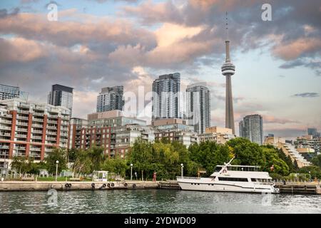 Toronto Ontario Canada skyline from marina view Stock Photo