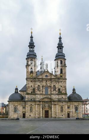 Fulda cathedral constitutes the high point of the Baroque district of Fulda, and is a symbol of the town, Germany, Europe Stock Photo