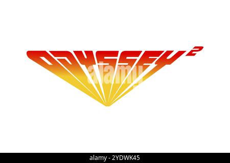 Technology, Magnavox OdysseyÂ² Magnavox OdysseyÂ², Logo, White background, Brand name Stock Photo