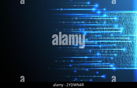 Big Data futuristic, technology light design. Vector datum digital background. Illustration innovation of data system. Hand drawn illustration. Stock Vector