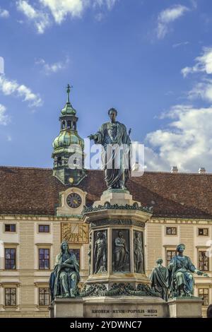 Monument To Emperor Franz 1 in front of Amalienburg in Hofburg Palace, Vienna, Austria, Europe Stock Photo