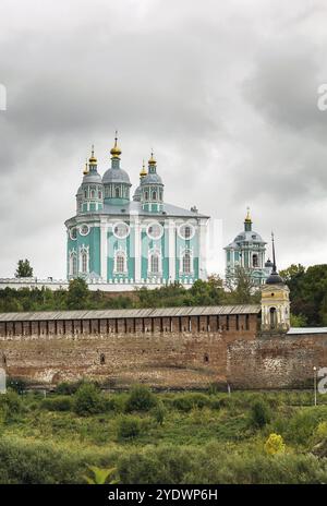 The Cathedral Church of the Assumption, dominating the city of Smolensk from the lofty Cathedral Hill, has been the principal church of the Smolensk b Stock Photo