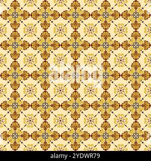Talavera pattern. Azulejos portugal. Turkish ornament. Moroccan tile mosaic. Batik Vector Design. Stock Vector