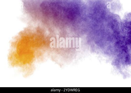 Multi color powder explosion on white background Stock Photo