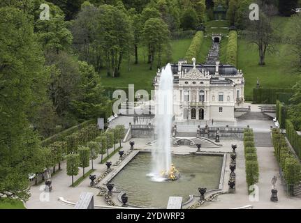 Linderhof Palace is the smallest of the three palaces built by King Ludwig II of Bavaria Stock Photo