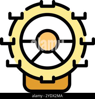 London eye ferris wheel rotating on its base, ready to welcome visitors for a breathtaking view of the city Stock Vector