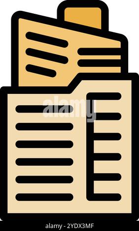 This vector illustration shows a folder storing a building, representing the concept of modern data storage solutions Stock Vector