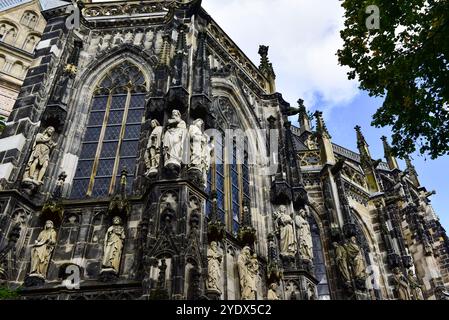 Sculpted refliefs of the Aachen Cathedral, Aachen, Germany Stock Photo
