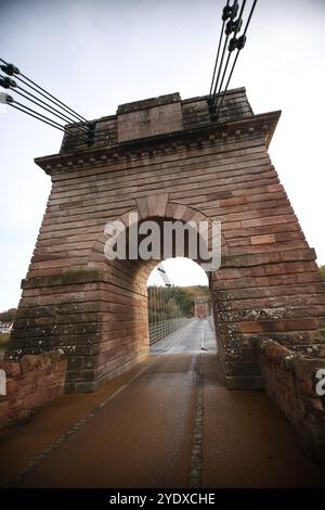 Award winning Union Chain Bridge connecting England and Scotland. Stock Photo