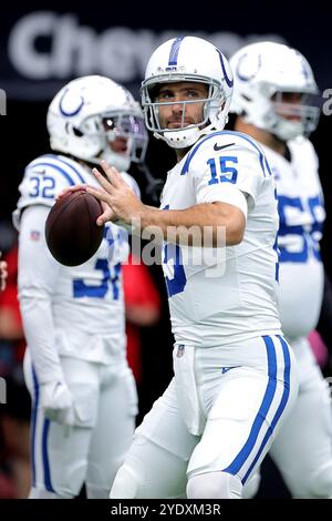 Indianapolis Colts Quarterback Joe Flacco (15) Passes During An Nfl 