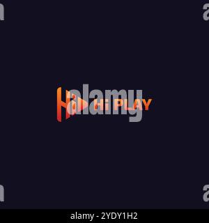 Hi Player Music and Video Player Logo Design Stock Vector