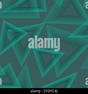 a pattern consisting of green triangles on a green background Stock Vector
