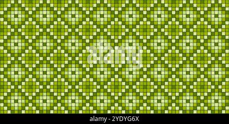 Green mosaic tiles decorative seamless pattern Stock Vector