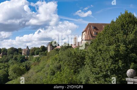 Rothenburg ob der Tauber , a charming medieval town in Bavaria, Germany Stock Photo