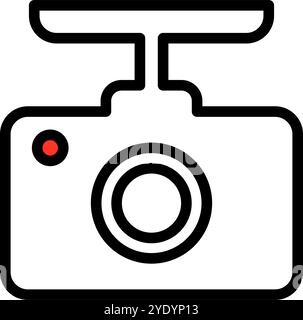 Simple Dashcam icon. Dashboard camera icon. Editable vector. Stock Vector
