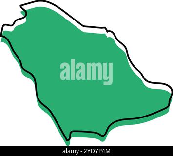 Modern Saudi Arabia map icon. Editable vector. Stock Vector