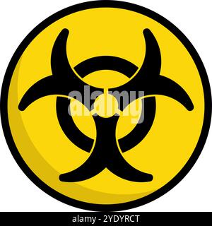 Round biohazard icon. Biological hazard. Editable vector. Stock Vector