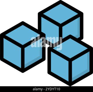 Block ice icon. Ice cube. Editable vector. Stock Vector