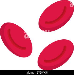 Flat design red blood cell icon. Editable vector. Stock Vector