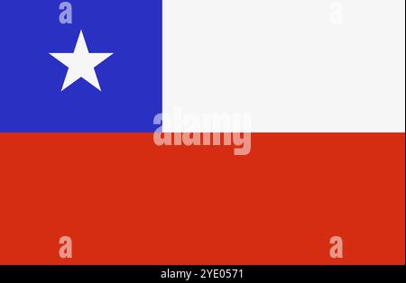 Chilean flag. Chile flag. Editable vector. Stock Vector