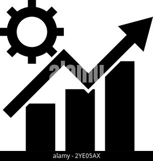 Project management bar graph vector icon illustration Stock Vector ...