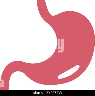 Flat design pink stomach icon. Editable vector. Stock Vector
