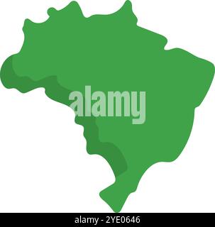 Map of Brasil icon flat isolated on white background vector ...