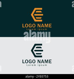 Abstract CE letter logo design template Vector Logo Illustration Stock Vector