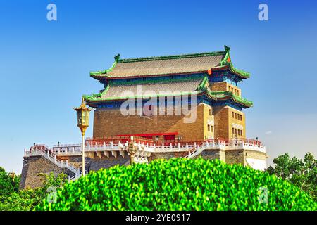 Beautiful Zhengyangmen Gate (Qianmen Gate ). This famous gate is located at the south of Tiananmen Square in Beijing, China Stock Photo