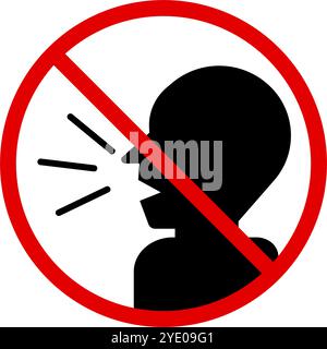 No shouting. Prohibited talking. Editable vector. Stock Vector