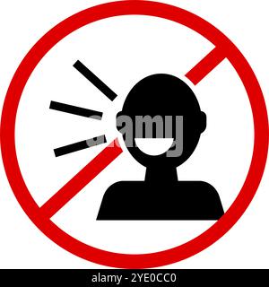 Conversation prohibited. Do not speak loudly. Editable vector. Stock Vector