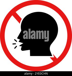 No talking sign. No conversation allowed. Please be quiet. Editable vector. Stock Vector