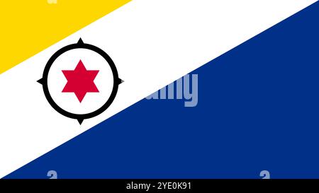 Flag of Bonaire, 16:9 Format, Bonaire Flag, Vector Images Stock Vector