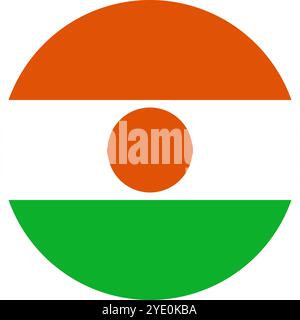 Niger Circle Flag, Circle Flag of Niger, Vector Images Stock Vector