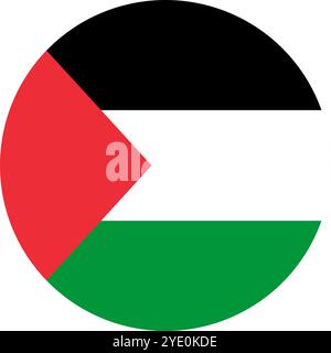 Palestine Circle Flag, Circle Flag of Palestine, Vector Images Stock Vector