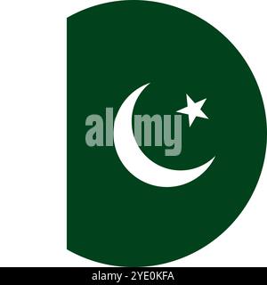 Pakistan Circle Flag, Circle Flag of Pakistan, Vector Images Stock Vector