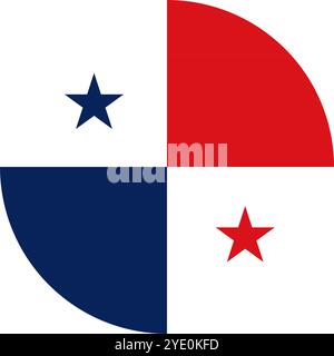 Panama Circle Flag, Circle Flag of Panama, Vector Images Stock Vector