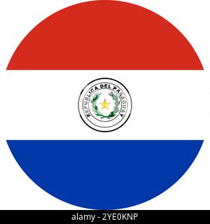Paraguay Circle Flag, Circle Flag of Paraguay, Vector Images Stock Vector
