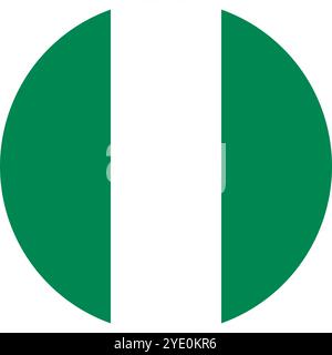 Nigeria Circle Flag, Circle Flag of Nigeria, Vector Images Stock Vector