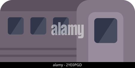 Minimalist vector illustration of a modern train wagon isolated on white background Stock Vector
