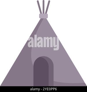 Simple and minimalist illustration featuring a native american teepee tent Stock Vector